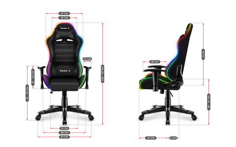 Fotel gam. dla dziecka Huzaro Ranger 6.0 RGB Mesh - Galeria zdjęcie 6