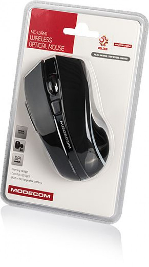 MODECOM Bezprzewodowa Mysz Optyczna WRM1 Czarna - Galeria zdjęcie 4