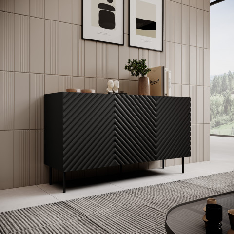 Komoda 3D2SZ ONDA 150x45x85 czarny - Galeria zdjęcie 3