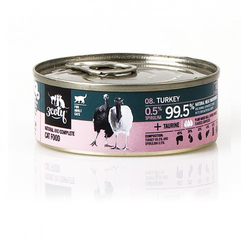 3COTY Indyk ze spiruliną - mokra karma dla kota - 80g - Galeria zdjęcie 1