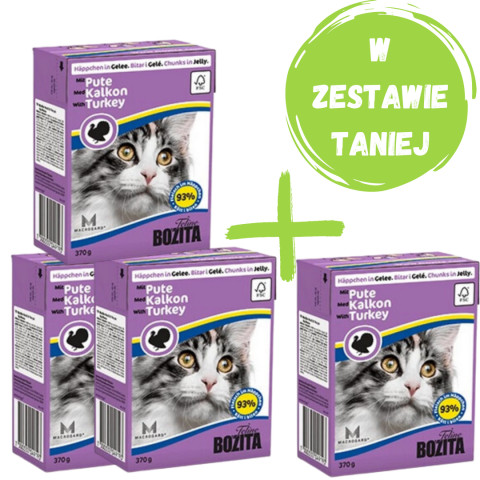 BOZITA Mięsne kawałki z indykiem w galaretce 4x370g - Galeria zdjęcie 1