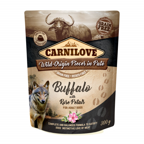 CARNILOVE Dog Pouch Wild Buffalo & Rose petals - mokra karma dla psa - 300g - Galeria zdjęcie 1