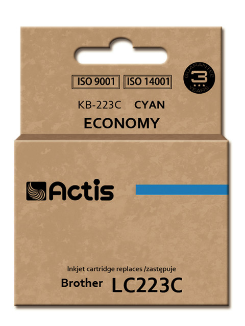 Actis KB-223C Tusz do drukarki Brother, Zamiennik Brother LC223C; Standard; 10 ml; błękitny. - Galeria zdjęcie 1