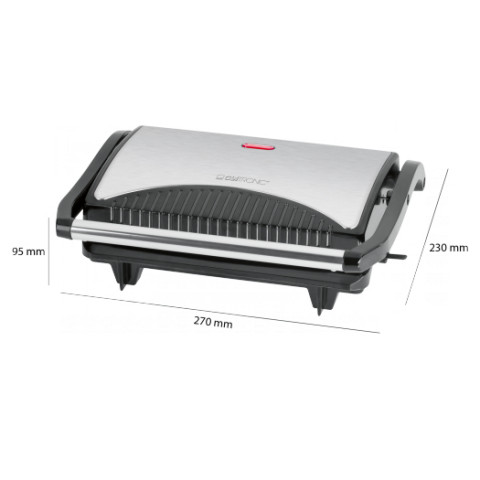 Grill elektryczny Clatronic MG 3519 (700W stołowy-zamykany, czarno-srebrny) - Galeria zdjęcie 2