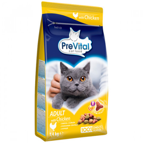 PREVITAL - Z kurczakiem - Pełnoporcjowa karma dla dorosłych kotów - karma sucha - 1,4kg - Galeria zdjęcie 1