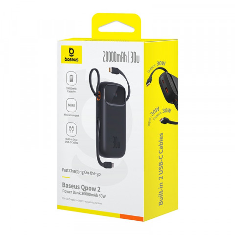 BASEUS POWERBANK QPOW2 20000MAH 30W (CZARNY) - Galeria zdjęcie 3