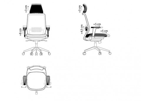 Ergonomiczny fotel biurowy SPECTRUM czarny - Galeria zdjęcie 2