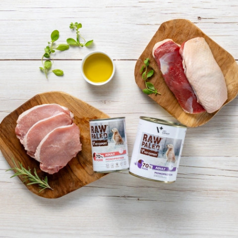 VETEXPERT Raw Paleo Adult Monoprotein Wieprzowina - mokra karma dla psa - 800g - Galeria zdjęcie 2