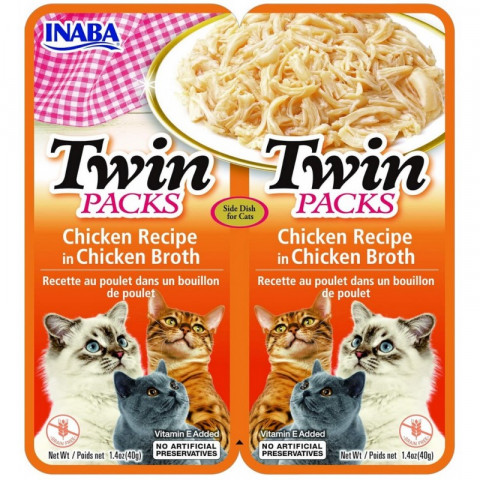 INABA Twin Chicken recipe in chicken broth - przysmak dla kota - 2x40g - Galeria zdjęcie 1