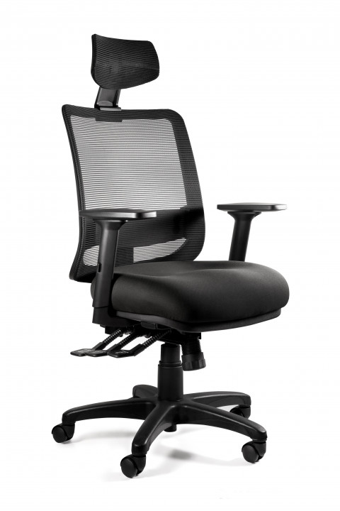 Ergonomiczny fotel biurowy SAGA PLUS czarny - Galeria zdjęcie 1