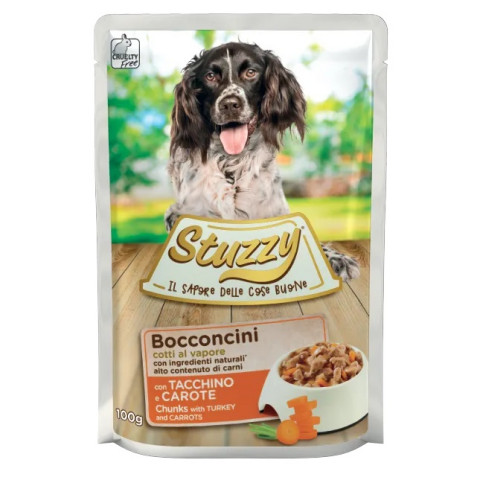 STUZZY Chunks Indyk z marchewką - mokra karma dla psa - 100g - Galeria zdjęcie 1