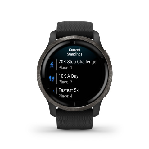 Zegarek Garmin Venu 2 (45 mm) Slate Stainless Steel Bezel / Black Case / Silicone Band - Galeria zdjęcie 17