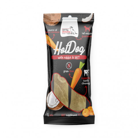 SYTA MICHA Hot Dog do żucia z Królikiem - przysmak dla psa - 15 cm/2 szt. - Galeria zdjęcie 1