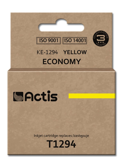 Actis KE-1294 Tusz do drukarki Epson, Zamiennik Epson T1294; Standard; 15 ml; żółty. - Galeria zdjęcie 1