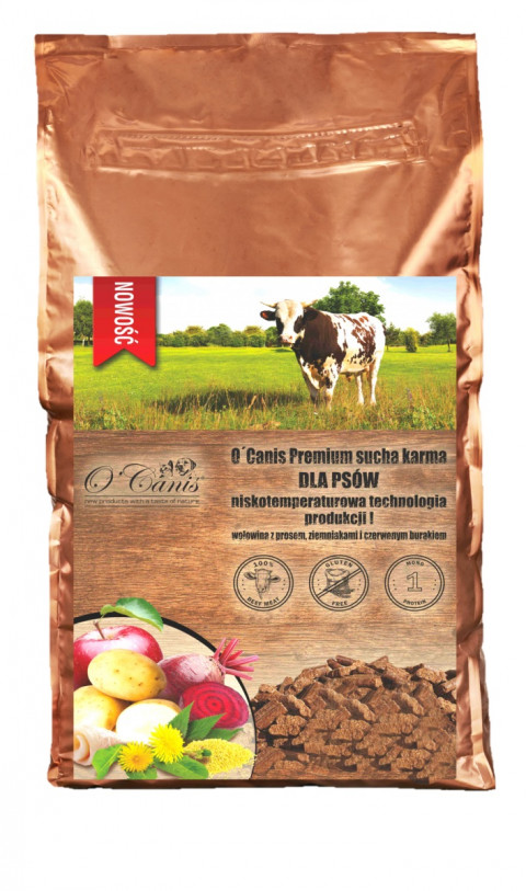 O'CANIS Wołowina z prosem, ziemniakami i czerwonym burakiem - sucha karma dla psa - 6kg - Galeria zdjęcie 1