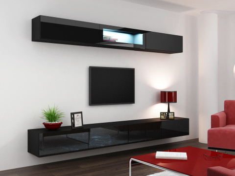 Szafka RTV VIGO '140' 30/140/40 czarny/czarny poł - Galeria zdjęcie 14