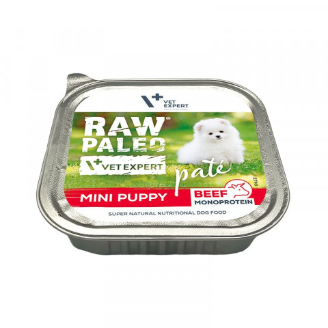 VetExpert Raw Paleo Wołowina Pate Mini Puppy alu tray 150g - Galeria zdjęcie 2