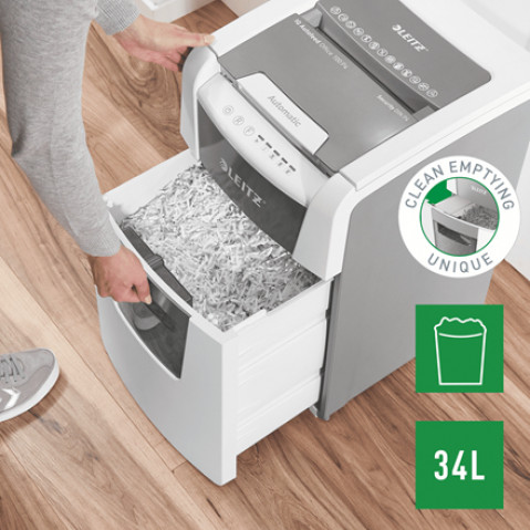 Leitz Niszczarka IQ AutoFeed 100, P4, 100 kartek, 34 l kosz - Galeria zdjęcie 9