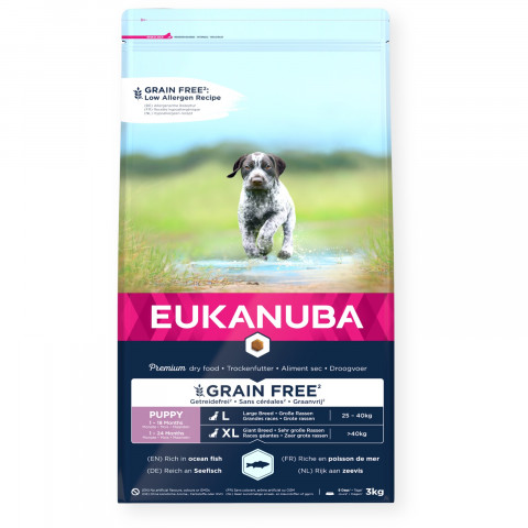 EUKANUBA Premium Grain Free Puppy Medium & Large Ocean fish - sucha karma dla psa - 3kg - Galeria zdjęcie 2