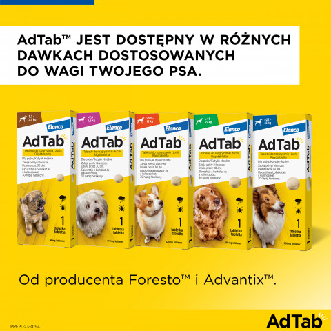 ELANCO AdTab Tabletka na pchły i kleszcze dla psa (>2,5-5,5kg) - 3x(1x 112mg) - Galeria zdjęcie 6