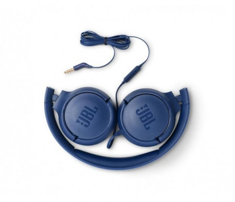 Słuchawki JBL Tune 500 (niebieskie, nauszne; z wbudowanym mikrofonem) - Galeria zdjęcie 3