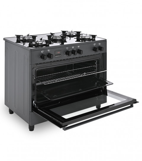 Kuchnia gazowo-elektryczna Ravanson KWGE-K90 GLASS black - Galeria zdjęcie 3