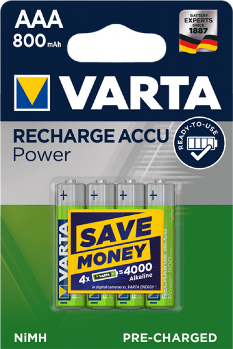 VARTA AKUMULATOR HR03/AAA 800MAH READY2USE 4 SZT. - Galeria zdjęcie 1