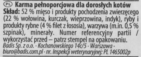 ANIMONDA Vom Feinsten Classic Cat wołowina, łosoś + szpinak - mokra karma dla kota - 6x100g - Galeria zdjęcie 4