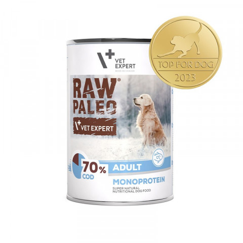 VET EXPERT Raw Paleo Adult Monoprotein Dorsz - mokra karma dla psa - 400g - Galeria zdjęcie 1