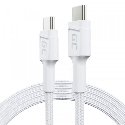 GREEN CELL KABEL KABGC30W USB-C - USB-C 1,2M BIAŁY - Galeria zdjęcie 2