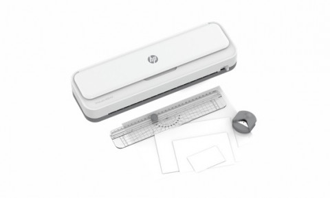 HP Laminator ONELAM 400 A3, na zimno/gorąco, zintegrowany trymer, zaokrąglacz rogów, prędkość 40cm/min + 15 folii: 3xA4, 4xA5, 4xA6, 4xB-CARD, biały - Galeria zdjęcie 6