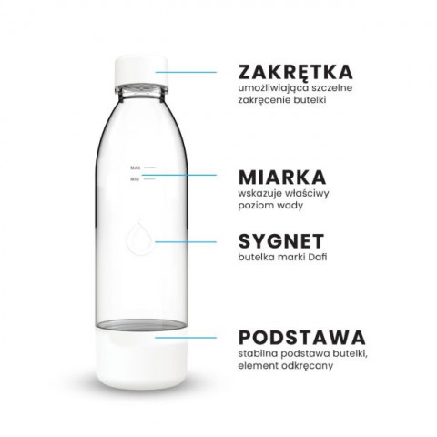Zestaw dodatkowych butelek do saturatora Dafi PushAir 2x0,7L (białe) - Galeria zdjęcie 2