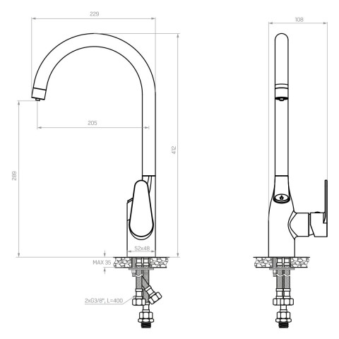 System filtrujący wodę kranową Dafi Flow Comfort D-1 z baterią trójdrożną COMO (chrom) - Galeria zdjęcie 4