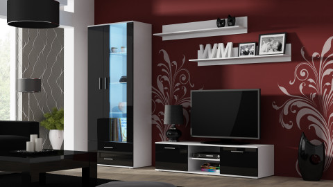 Witryna SOHO S6 2D2S biały/ czarny połysk - Galeria zdjęcie 2