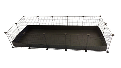 C&C Klatka modułowa dla świnki morskiej, królika, jeża 180 x 75 cm czarna - Galeria zdjęcie 1