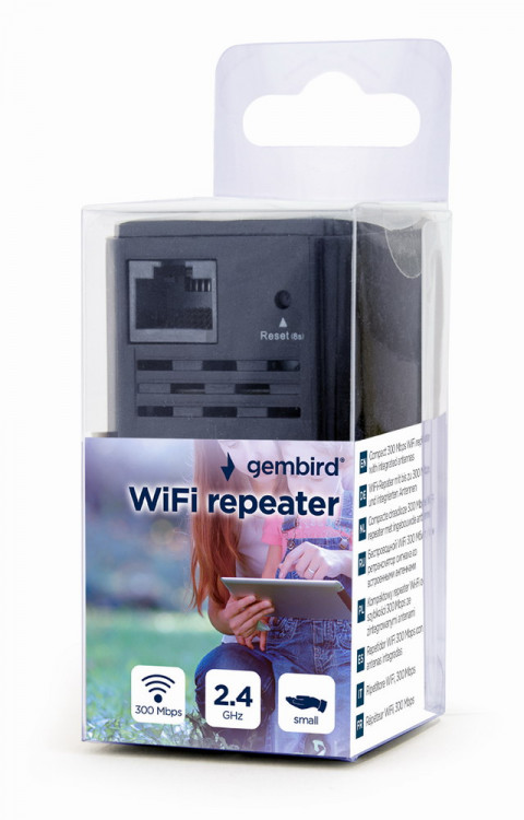 GEMBIRD WIFI REPEATER MINI B/G/N300 + RJ45, CZARNY - Galeria zdjęcie 5