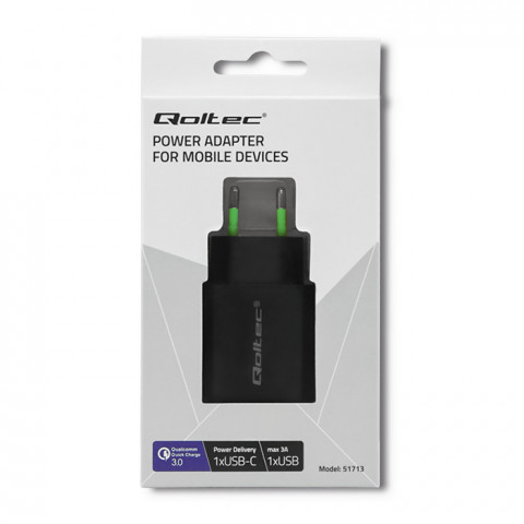 QOLTEC ŁADOWARKA SIECIOWA 18W | 5-12V | 1.5-3A - Galeria zdjęcie 2