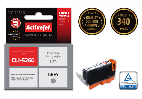 Activejet ACC-526GN Tusz do drukarki Canon, Zamiennik Canon CLI-526G; Supreme; 10 ml; szary. - Galeria zdjęcie 2