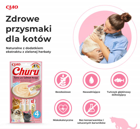 INABA Churu Tuńczyk z łososiem - Przysmak dla kota - 4x14g - Galeria zdjęcie 2