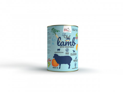 SYTA MICHA Chef Junior Jagnięcina z warzywami - mokra karma dla psa - 400g - Galeria zdjęcie 1