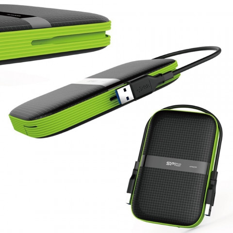 Dysk zewnętrzny HDD Silicon Power Armor A60 (4TB; 2.5"; USB 3.2; 5400 obr/min; Green-Black; SP040TBPHDA60S3K) - Galeria zdjęcie 5