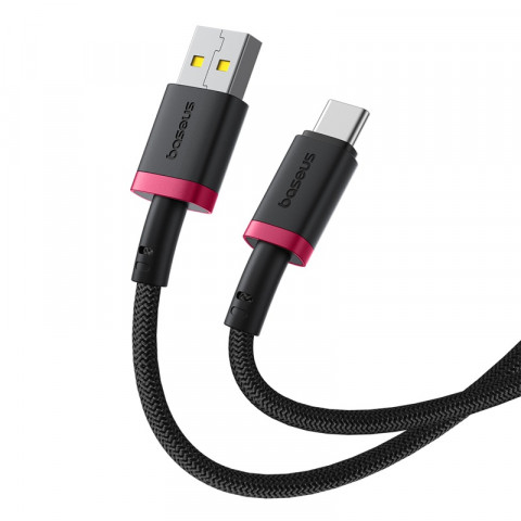 Kabel Baseus Dura USB-Typ C 60W 1m (czerwono-czarny) - Galeria zdjęcie 3