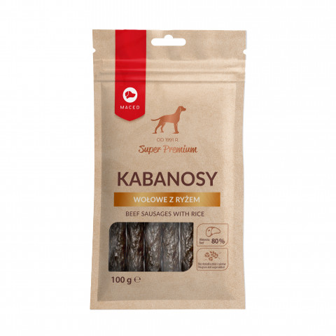 MACED Kabanosy wołowe z ryżem - przysmak dla psa - 100 g - Galeria zdjęcie 1