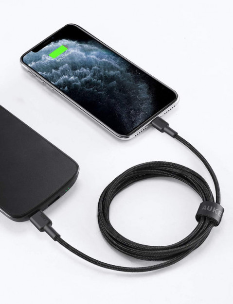 AUKEY CB-CL03 NYLONOWY KABEL USB C-LIGHTNING 2M PD - Galeria zdjęcie 7