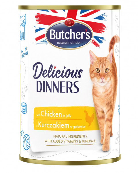 BUTCHER'S Delicious Dinners MIX SMAKÓW - mokra karma dla kota - 24x400g - Galeria zdjęcie 4