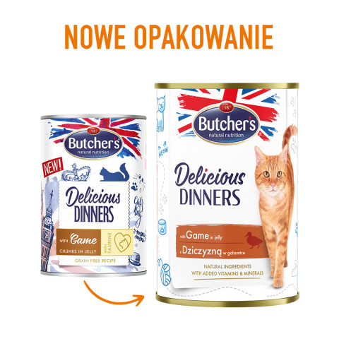BUTCHER'S Delicious Dinners Kawałki z dziczyzną w galaretce - mokra karma dla kota - 6x400g - Galeria zdjęcie 3