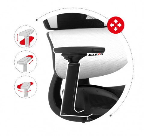 Fotel gamingowy Huzaro Combat 8.0 White - Galeria zdjęcie 12
