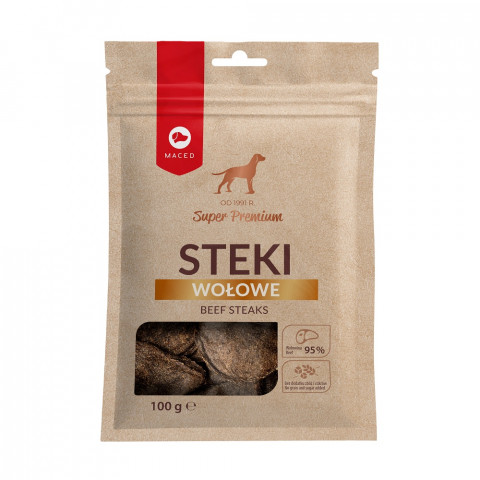 MACED Steki Wołowe - przysmak dla psa - 100 g - Galeria zdjęcie 1