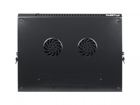 Lanberg szafa instalacyjna wisząca 19'' 12U 600x450mm czarna (drzwi szklane) - Galeria zdjęcie 5