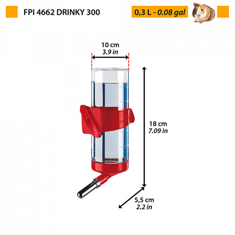 FERPLAST DRINKY 4662 MEDIUM - pojnik automatyczny dla gryzoni - 300 ml - Galeria zdjęcie 2
